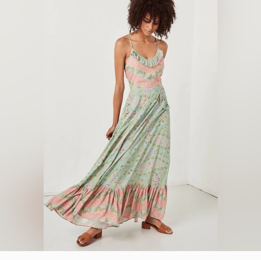 Spell Pastel Green and Pink Maxi Dress